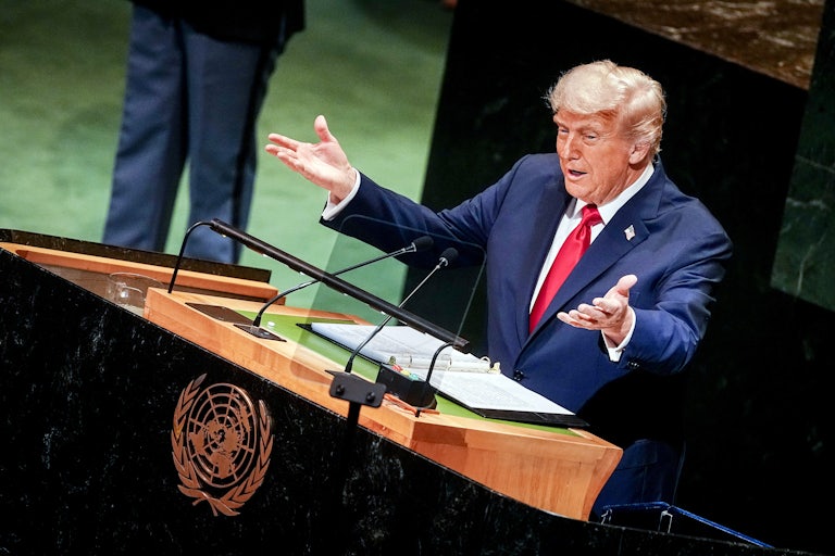 Donald Trump speaks at the United Nations