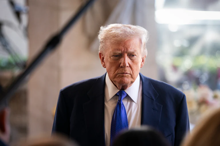 Donald Trump stares angrily