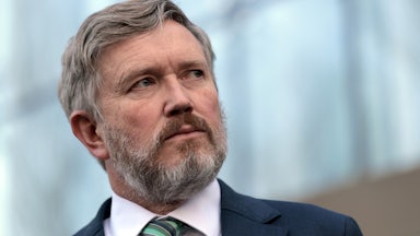 Representative Thomas Massie looks to the side