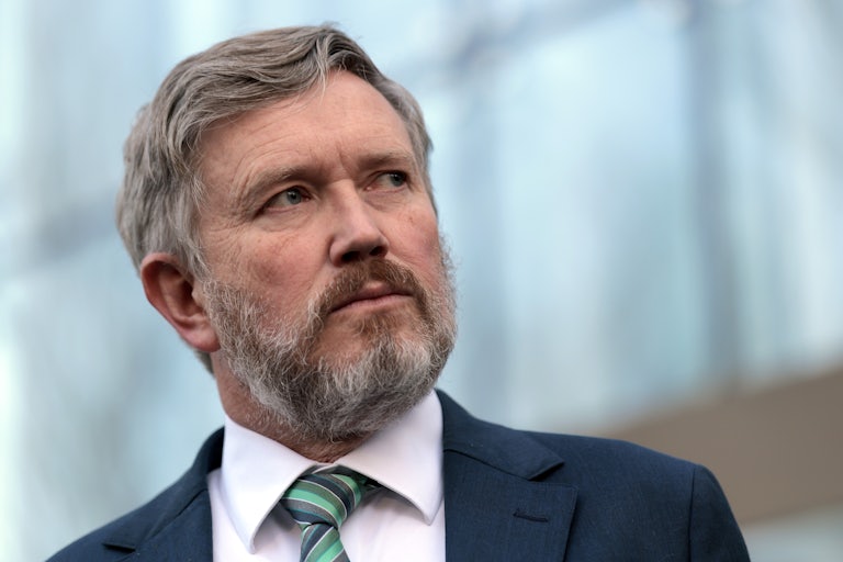 Representative Thomas Massie looks to the side