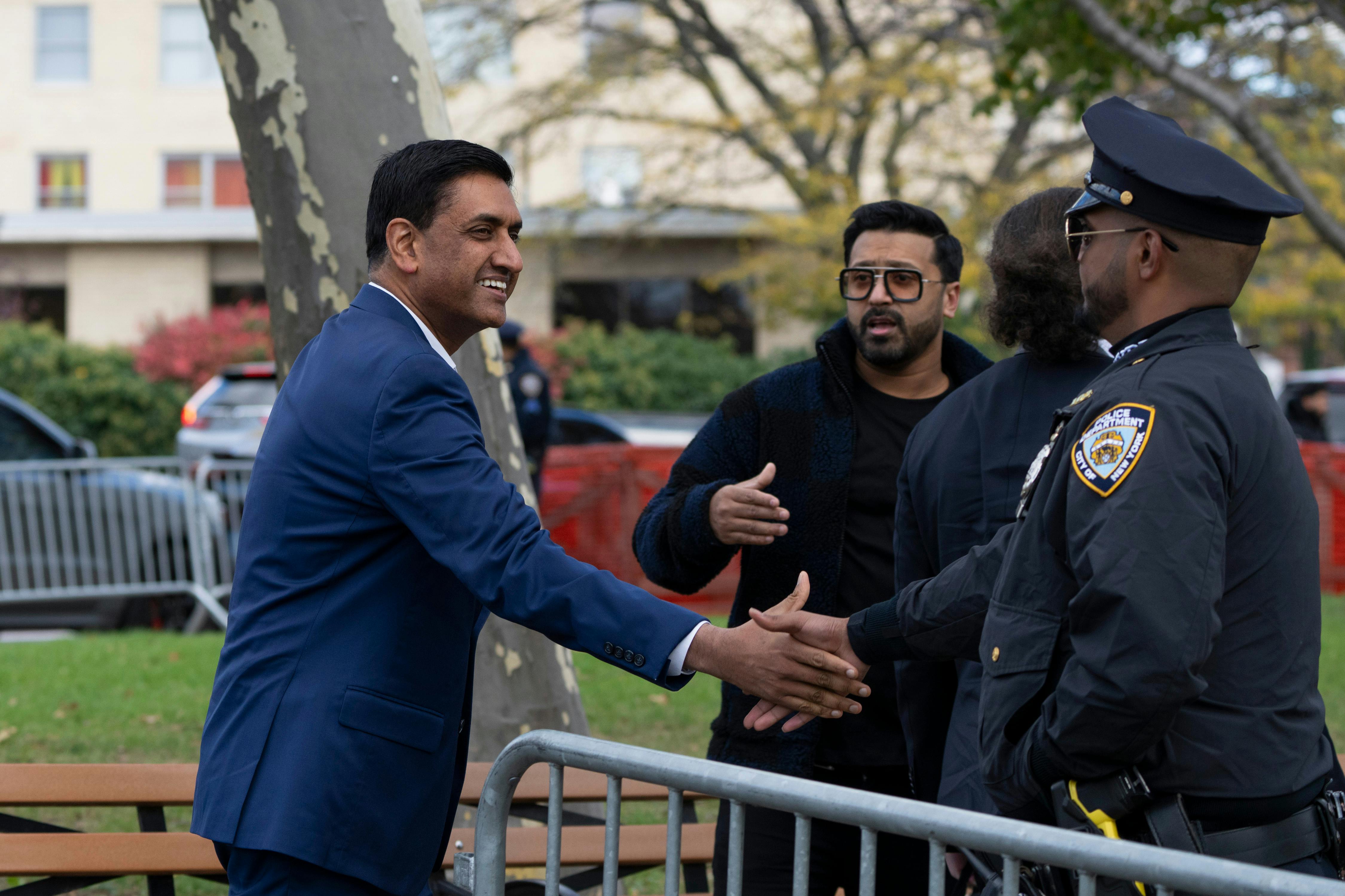 Ro Khanna campaigning in New York City for Zohran Mamdani