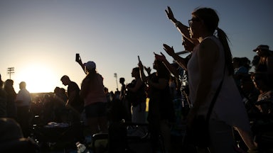 Attendees sing during Franklin Graham's "Decision America" California tour