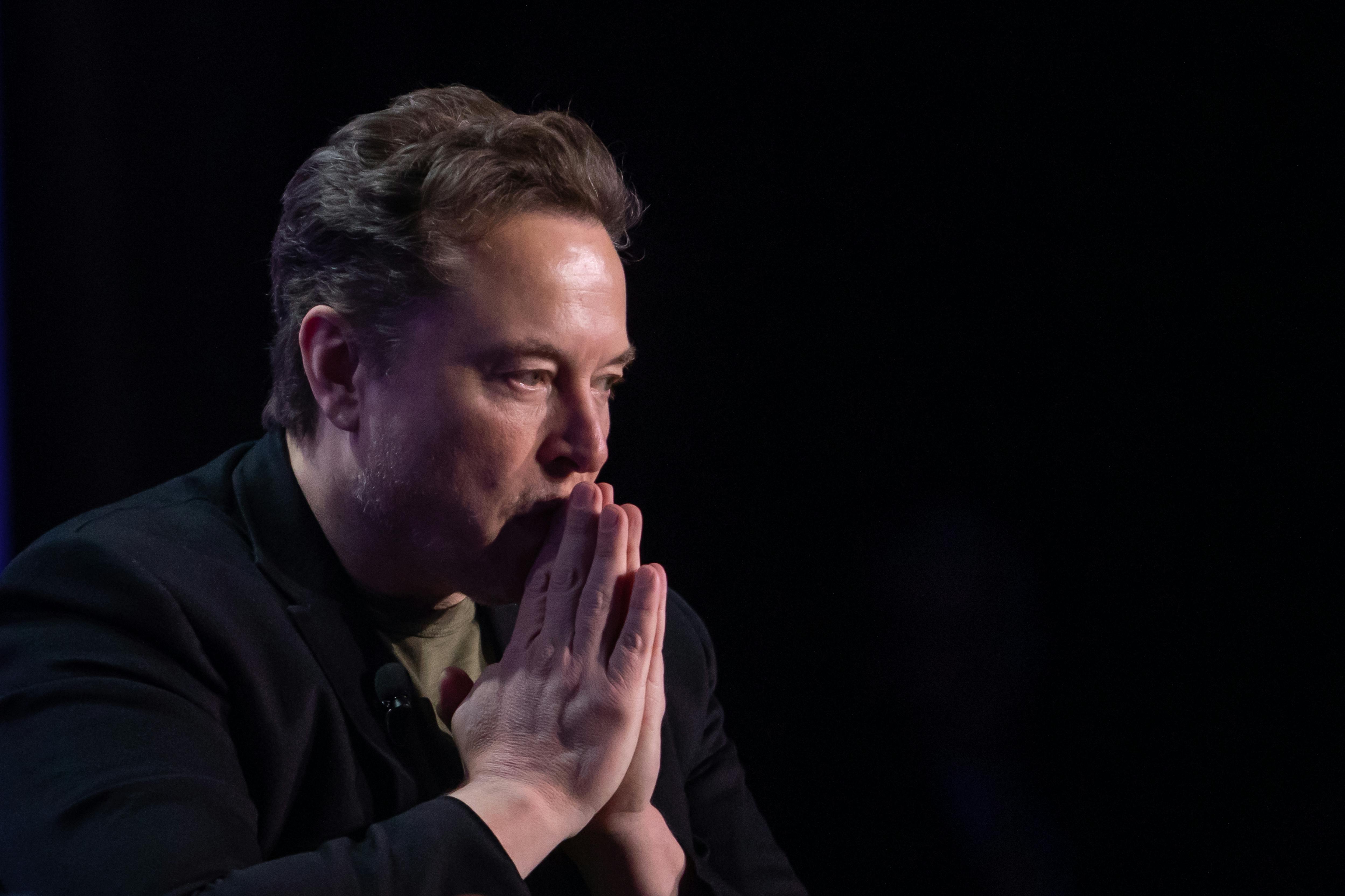 Elon Musk speaks at the Milken Institute's Global Conference.