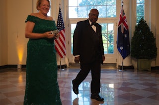 Clarence Thomas and his wife, Ginni, at the White House
