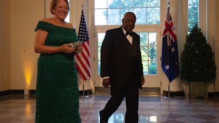 Clarence Thomas and his wife, Ginni, at the White House