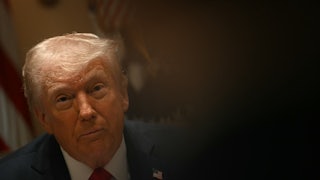 Donald Trump holds a cabinet meeting at the White House.