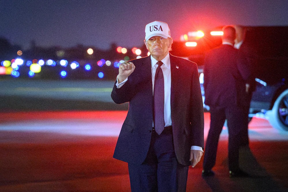 Trump at Palm Beach International Airport on Friday