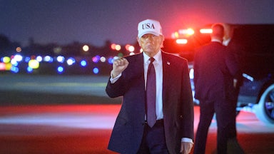 Trump at Palm Beach International Airport on Friday