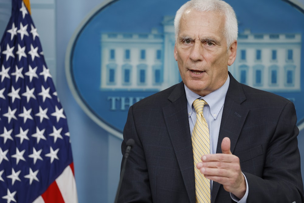 WASHINGTON, DC - AUGUST 14: Chair of the Council of Economic Advisers Jared Bernstein speaks during the daily press briefing at the James S. Brady Press Briefing Room of the White House.