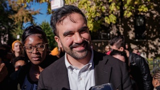 Zohran Mamdani walks in New York City while doing last-minute campaigning