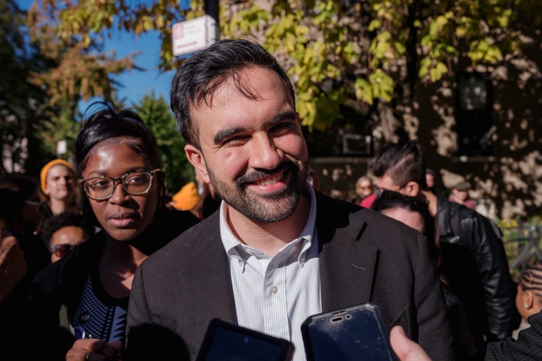 Zohran Mamdani walks in New York City while doing last-minute campaigning