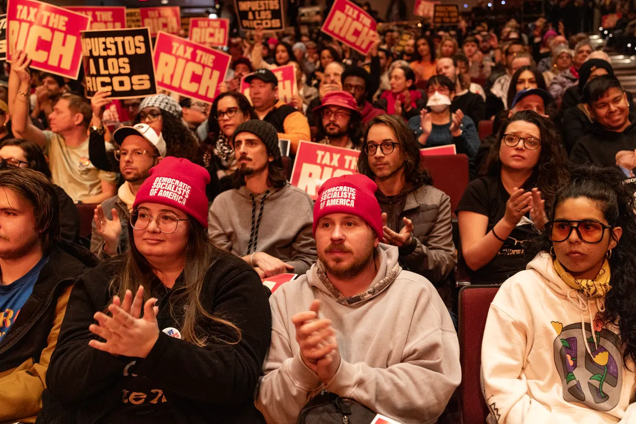 A political rally hosted by the Democratic Socialists of America on March 29 at Lehman College in New York City
