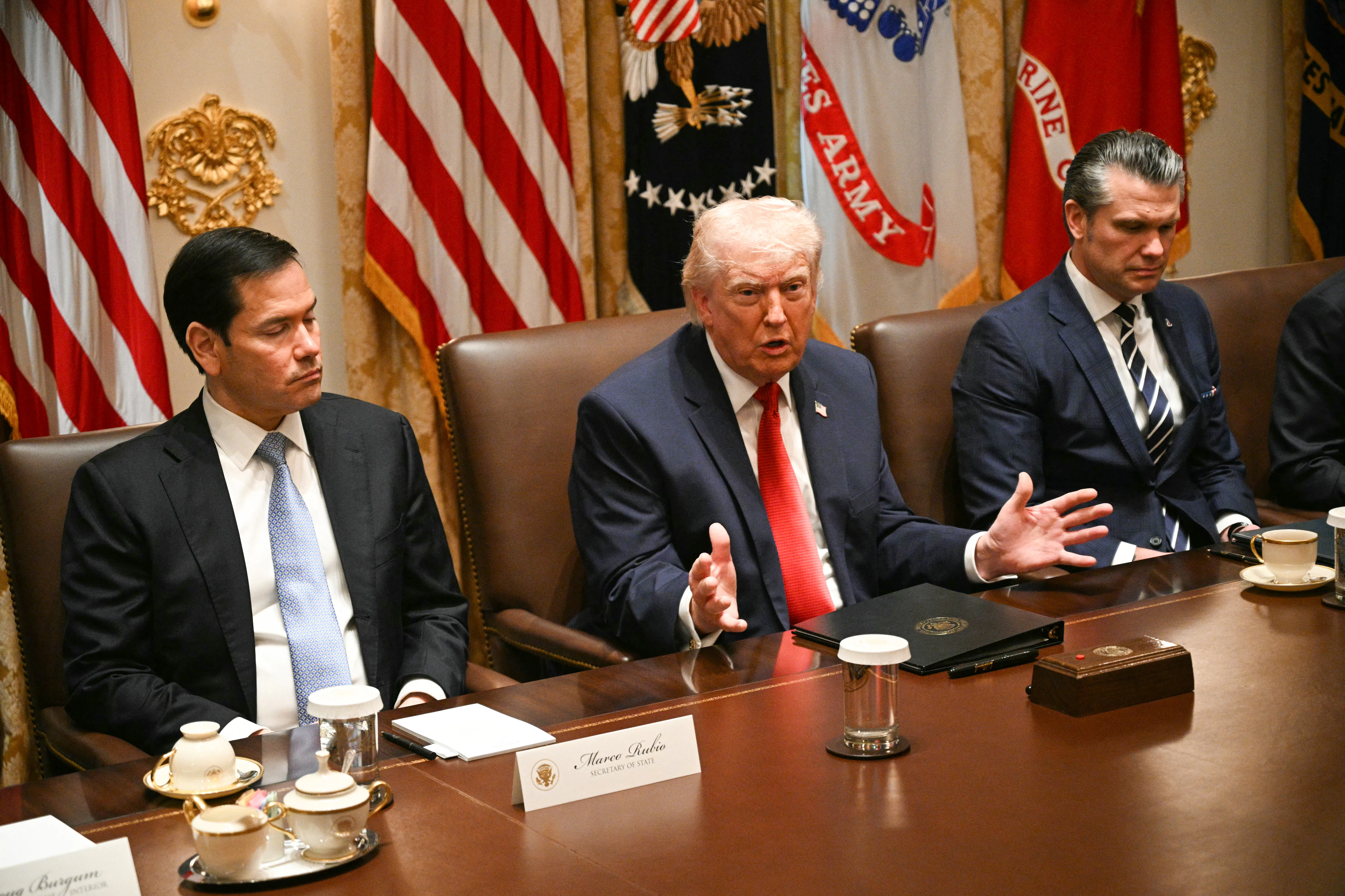 Trump at a Cabinet meeting 