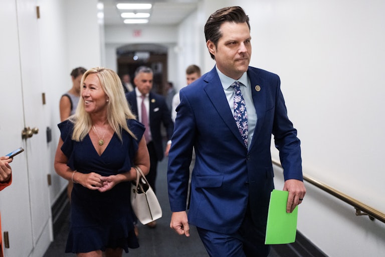 Representatives Marjorie Taylor Greene and Matt Gaetz