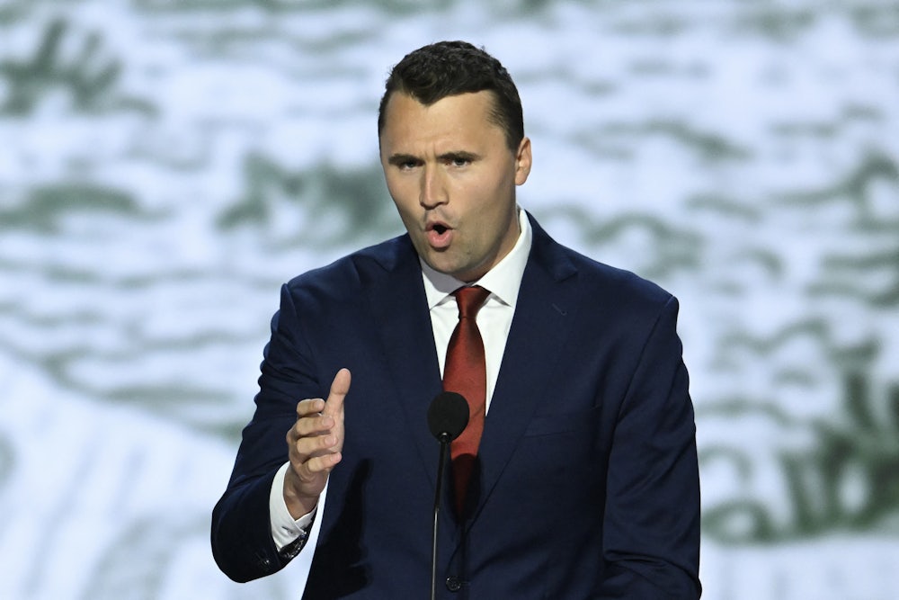 Charlie Kirk spoke on the first day of the 2024 Republican National Convention in Milwaukee, Wisconsin.