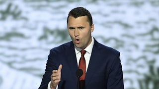 Charlie Kirk spoke on the first day of the 2024 Republican National Convention in Milwaukee, Wisconsin.