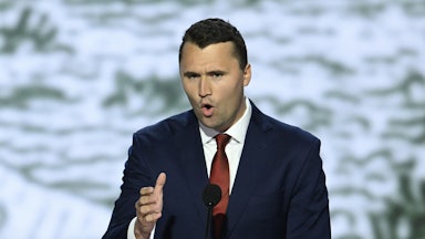 Charlie Kirk spoke on the first day of the 2024 Republican National Convention in Milwaukee, Wisconsin.