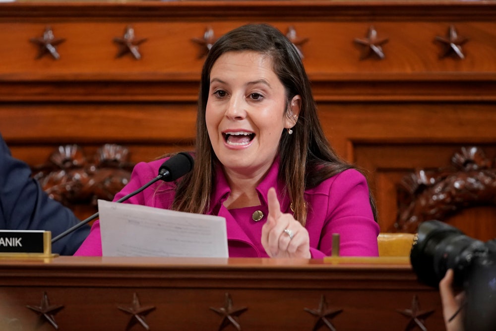 New York Republican Rep. Elise Stefanik speaks during a Congressional hearing.