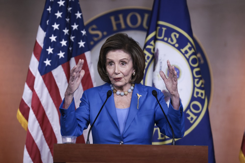 House Speaker Nancy Pelosi gestures as she speaks at a news conference at the U.S. Capitol