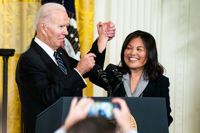 President Biden and Julie Su at the White House