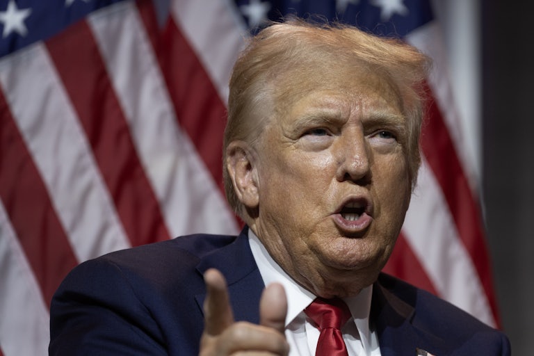 Donald Trump yelling and pointing a finger