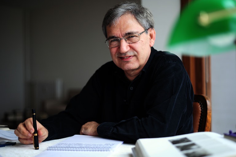 Orhan Pamuk at his house in 2015