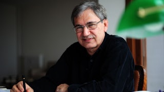 Orhan Pamuk at his house in 2015