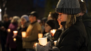 A candlelight vigil for the victims of the Tumbler Ridge Secondary School shooting