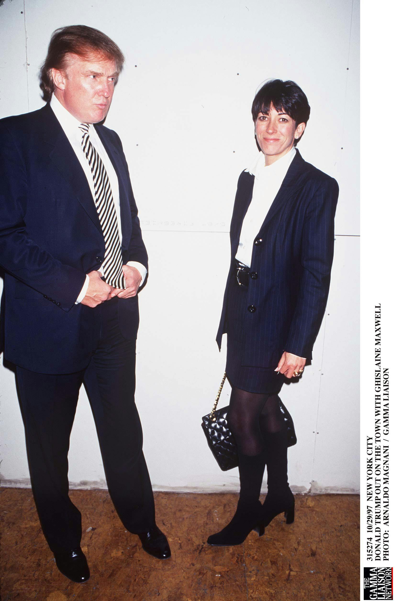 An old photo of Donald Trump and Ghislaine Maxwell