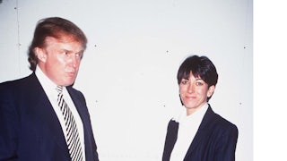 An old photo of Donald Trump and Ghislaine Maxwell
