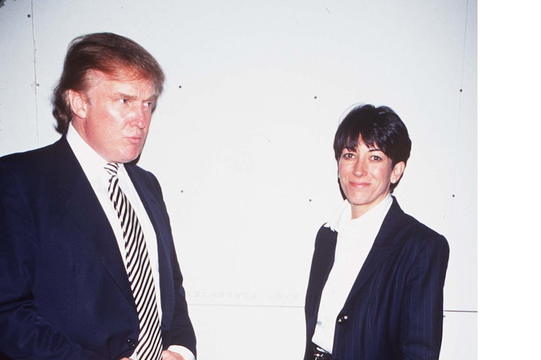 An old photo of Donald Trump and Ghislaine Maxwell