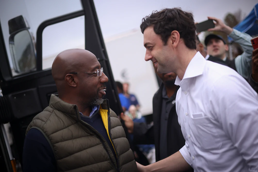 Senators Jon Ossoff and Raphael Warnock on the campaign trail
