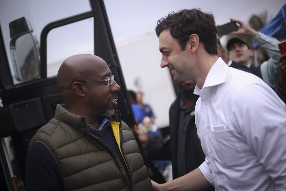 Senators Jon Ossoff and Raphael Warnock on the campaign trail