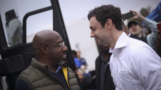 Senators Jon Ossoff and Raphael Warnock on the campaign trail