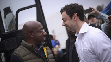 Senators Jon Ossoff and Raphael Warnock on the campaign trail