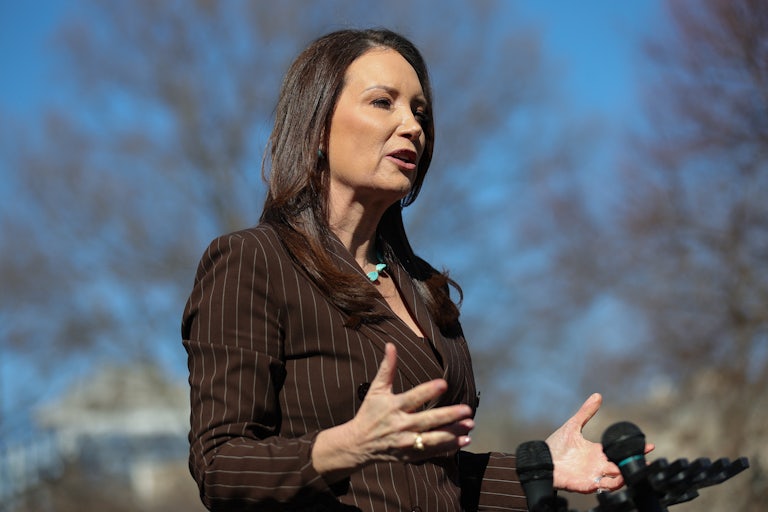Agriculture Secretary Brooke Rollins speaks to reporters