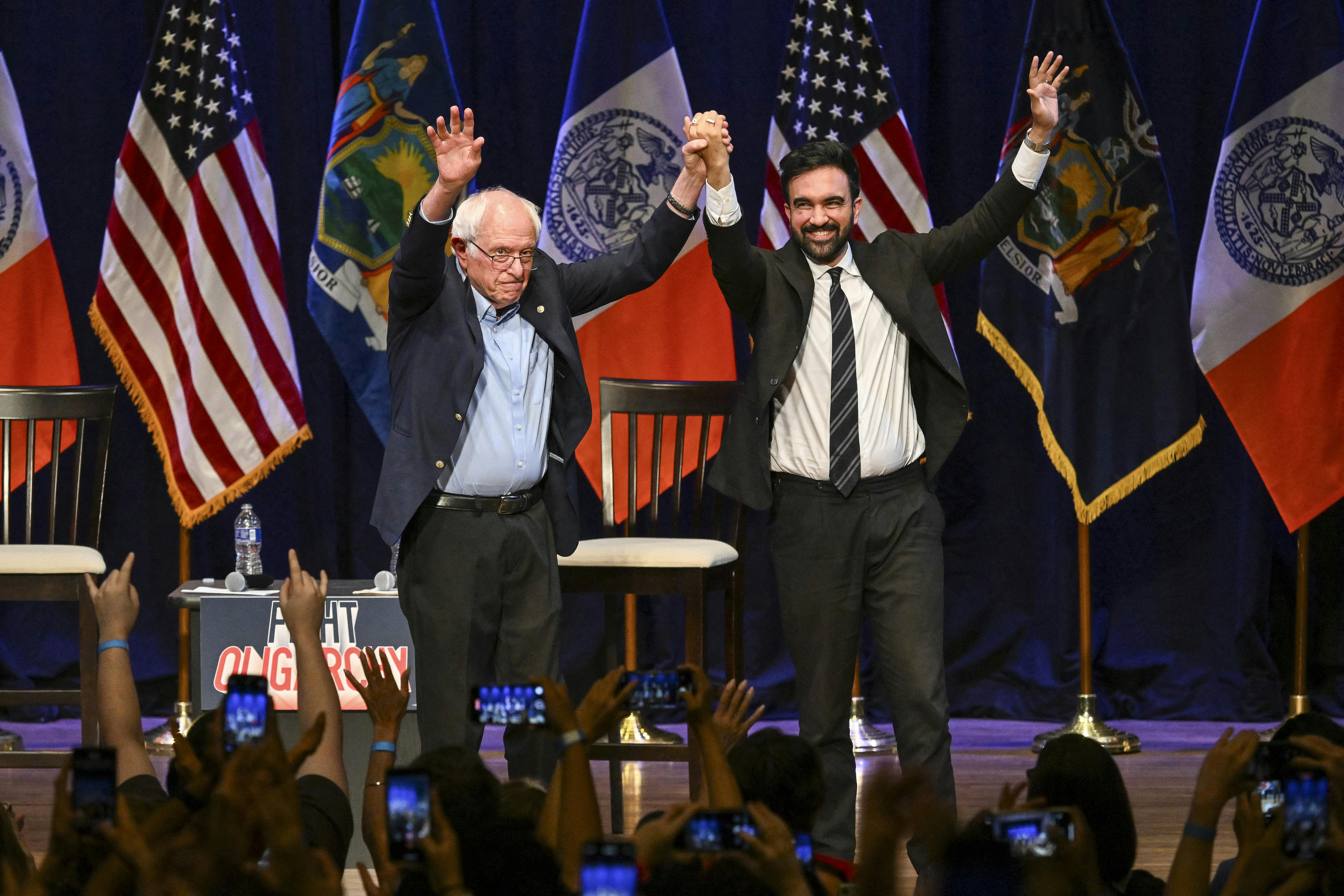 Bernie Sanders and Zohran Mamdani 
