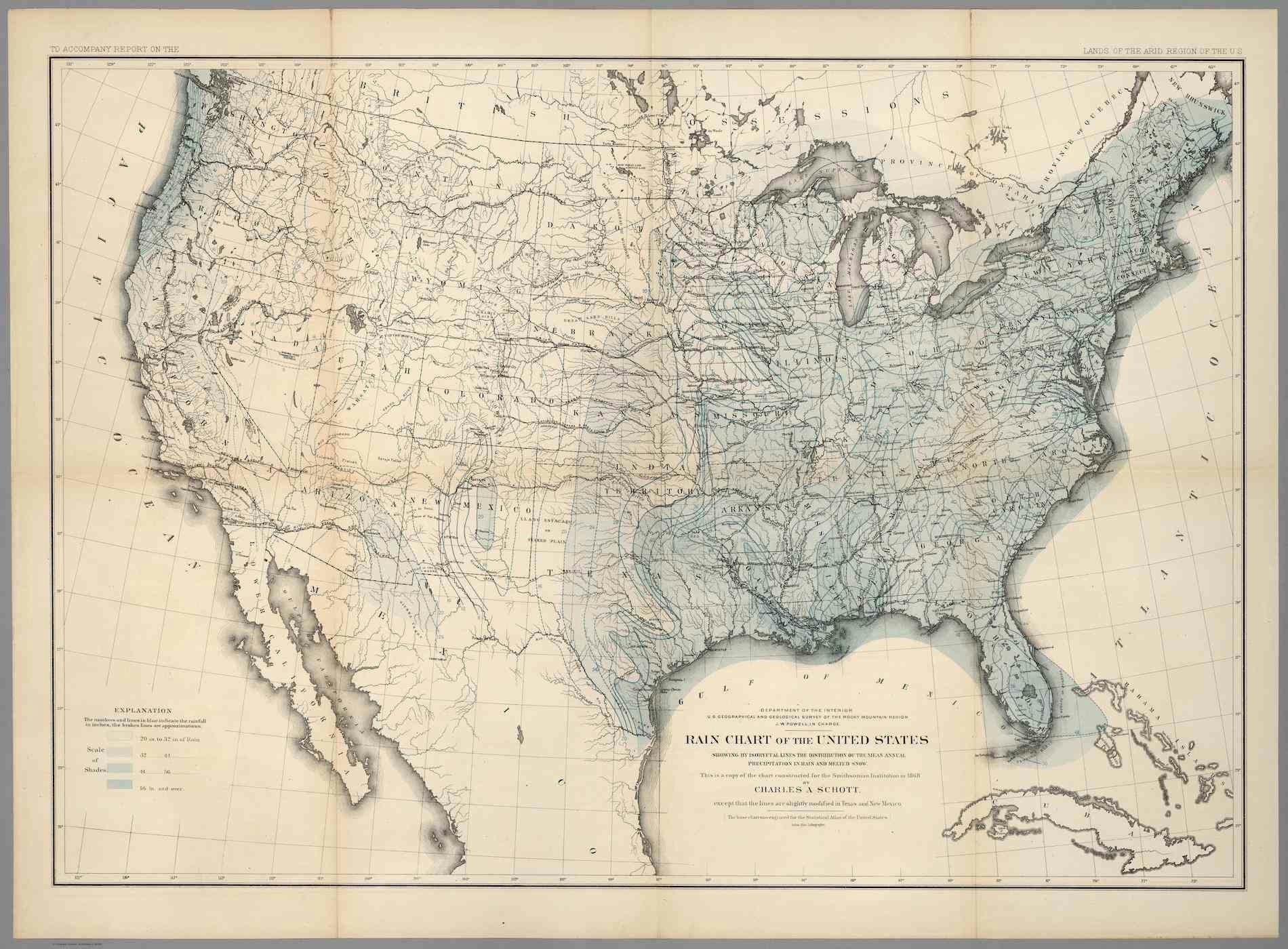 John Wesley Powell 19th Century Maps Of The American West 