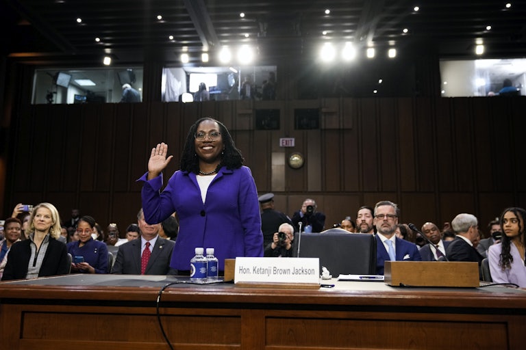 Supreme Court nominee Ketanji Brown Jackson appears at her Senate confirmation hearings.
