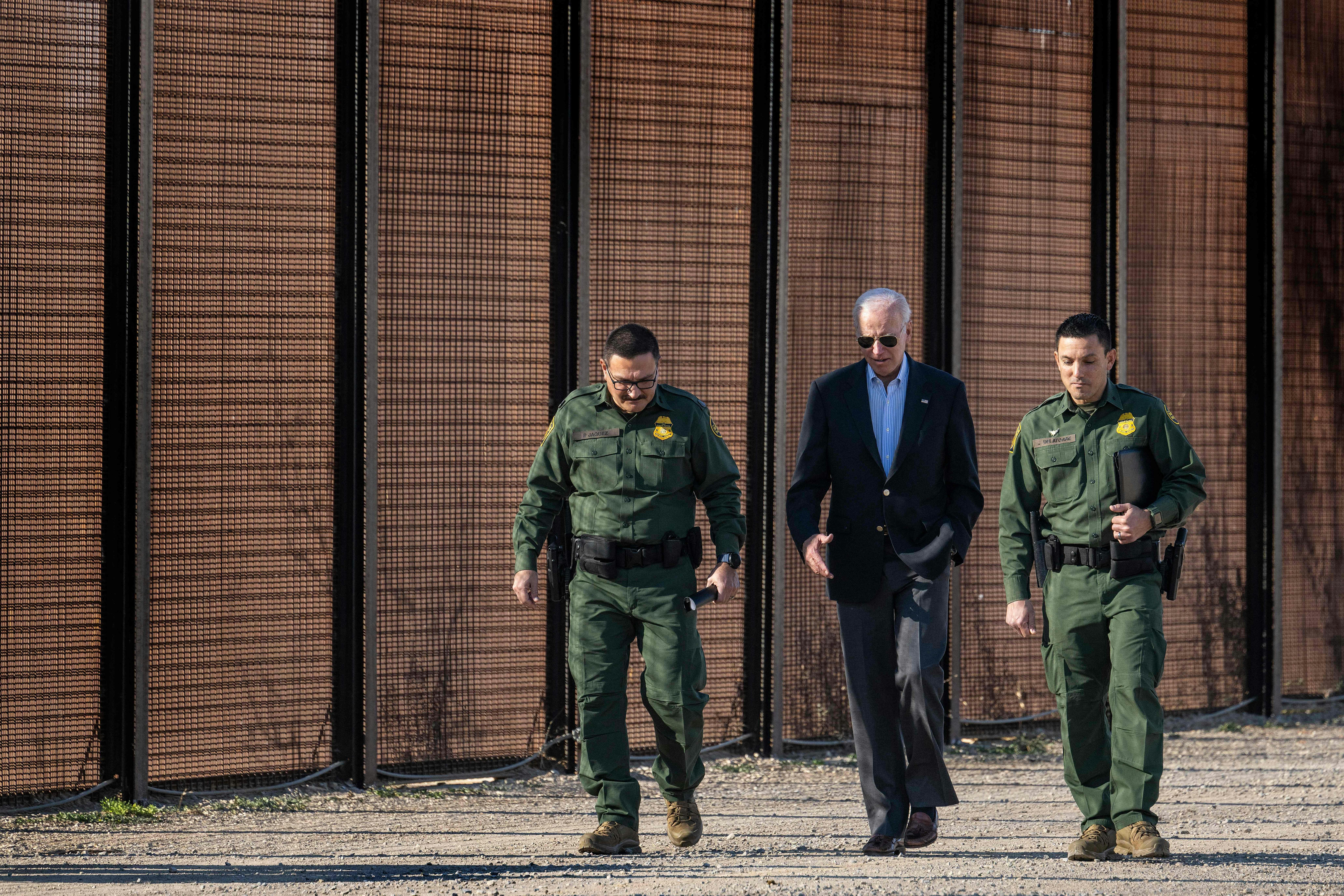 Biden speaks with Customs and Border Protection officers in El Paso