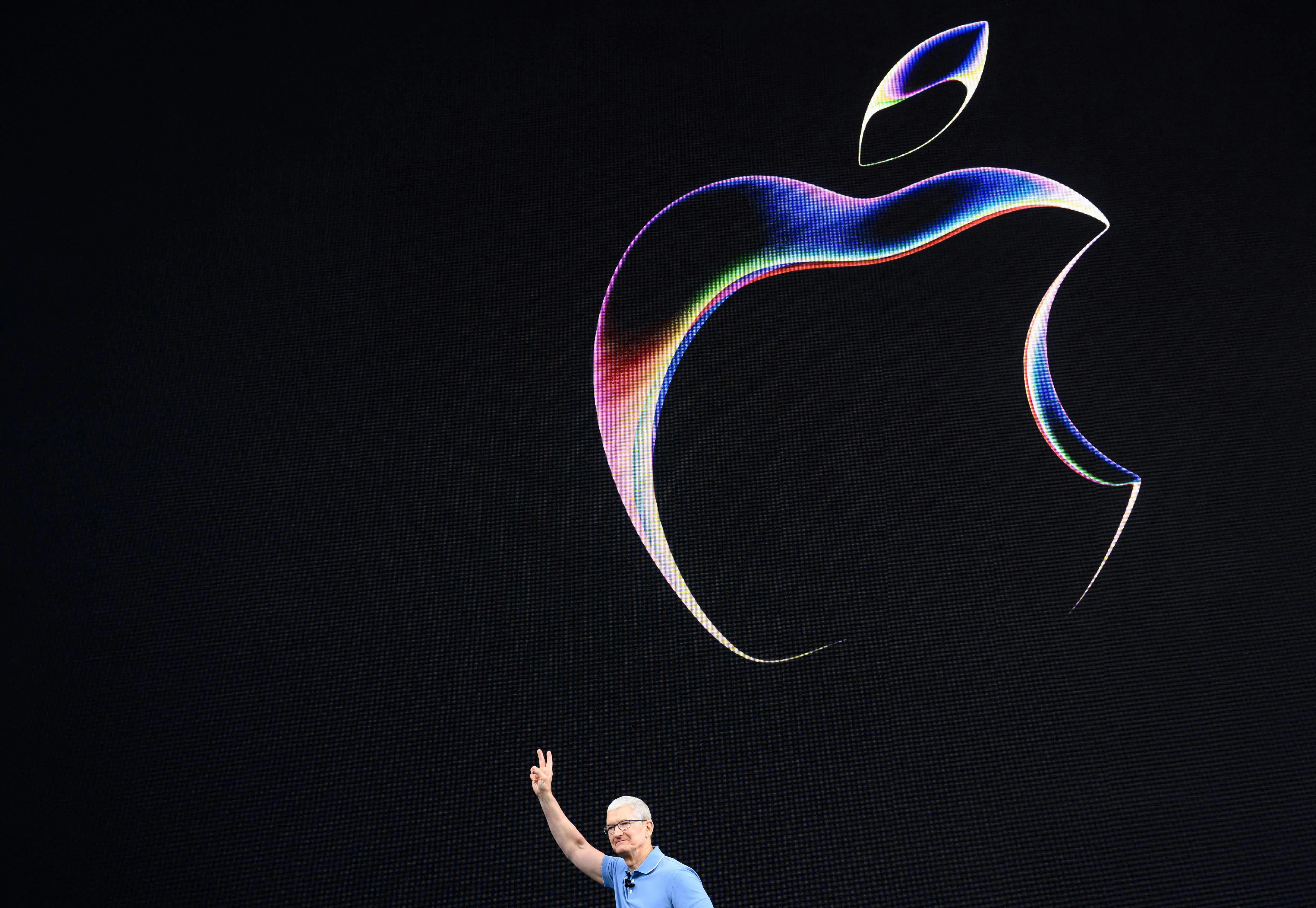 Apple CEO Tim Cook speaks during Apple's Worldwide Developers Conference at the Apple Park campus in Cupertino, California. 
