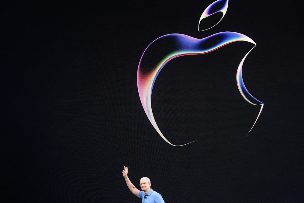 Apple CEO Tim Cook speaks during Apple's Worldwide Developers Conference at the Apple Park campus in Cupertino, California.