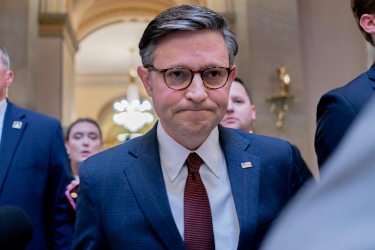 Mike Johnson grimaces