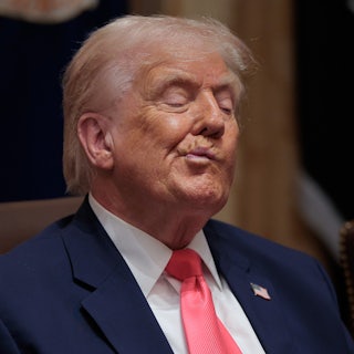 Trump biting his cheek