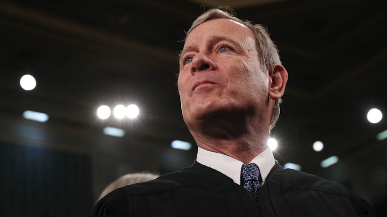 A close up of Supreme Court Chief Justice John Roberts.