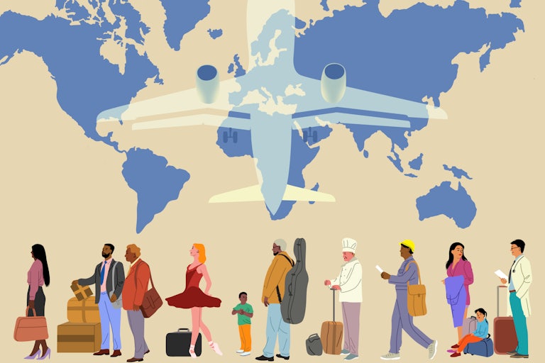migration of people clipart
