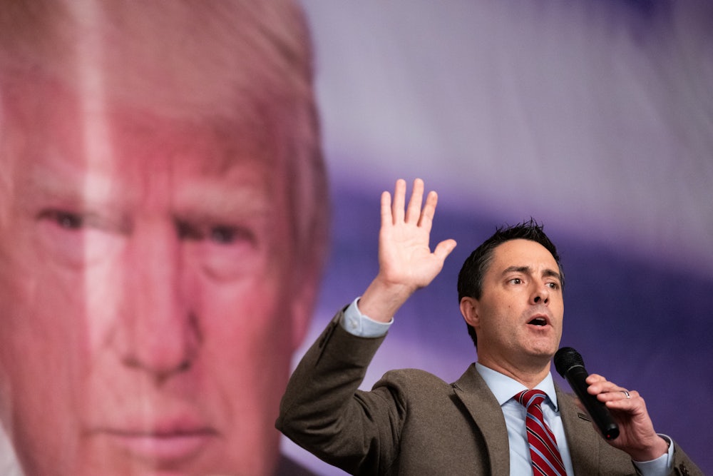 Ohio Secretary of State and Republican Senate candidate Frank LaRose speaks at the Columbiana County Lincoln Day Dinner in Salem, Ohio.