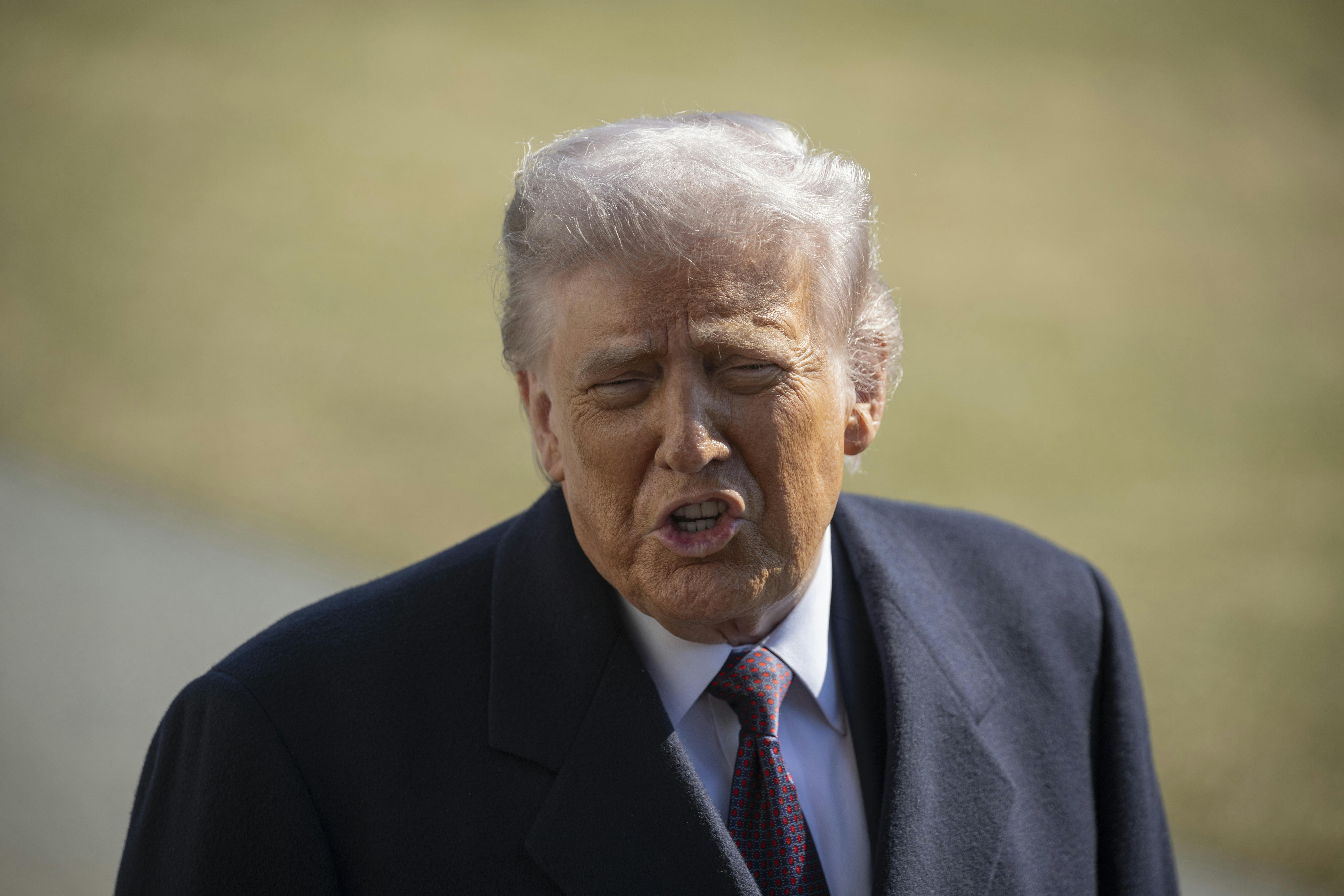 Trump at Palm Beach International Airport on Friday 