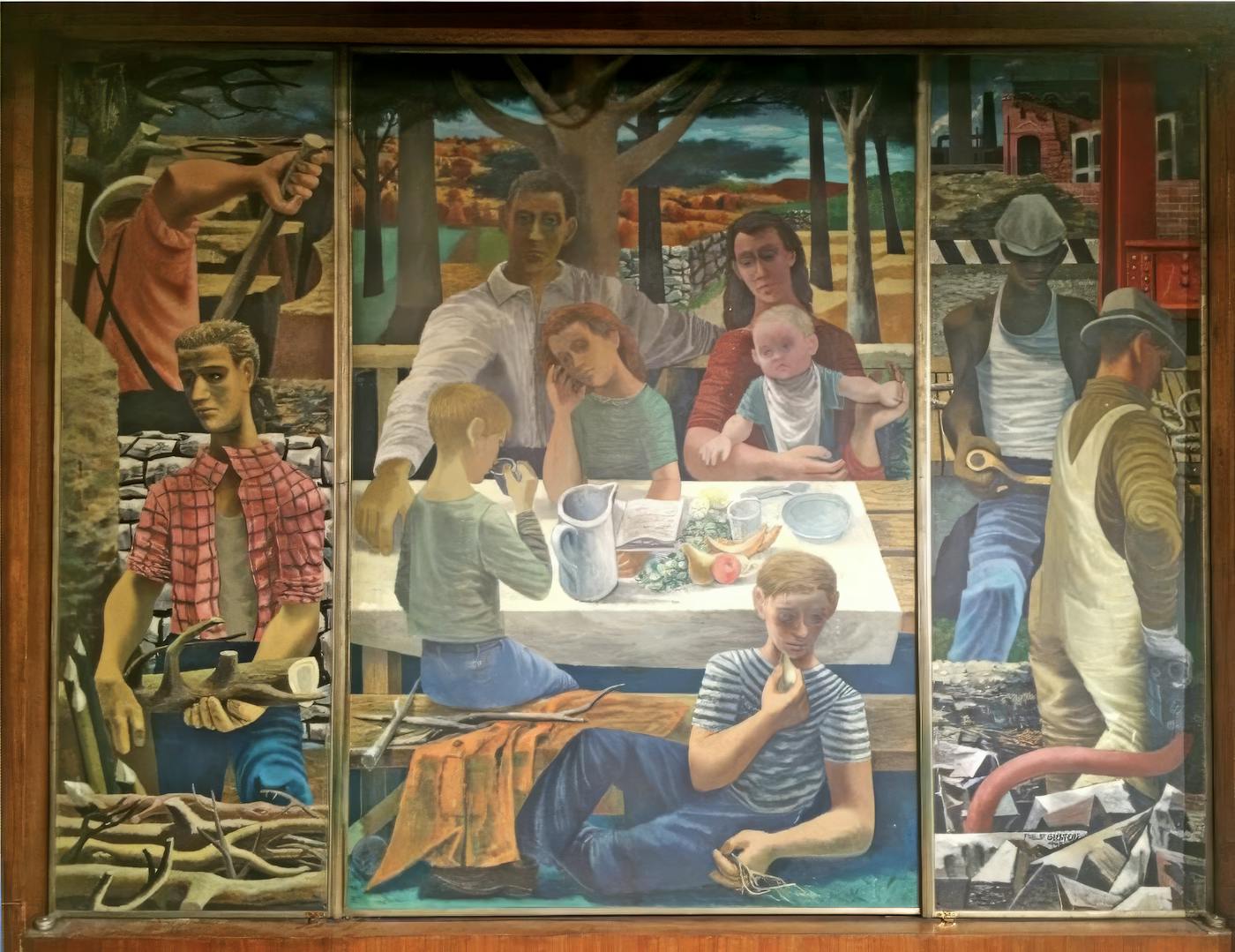 Philip Guston, "Reconstruction and the Wellbeing of the Family," 1943
