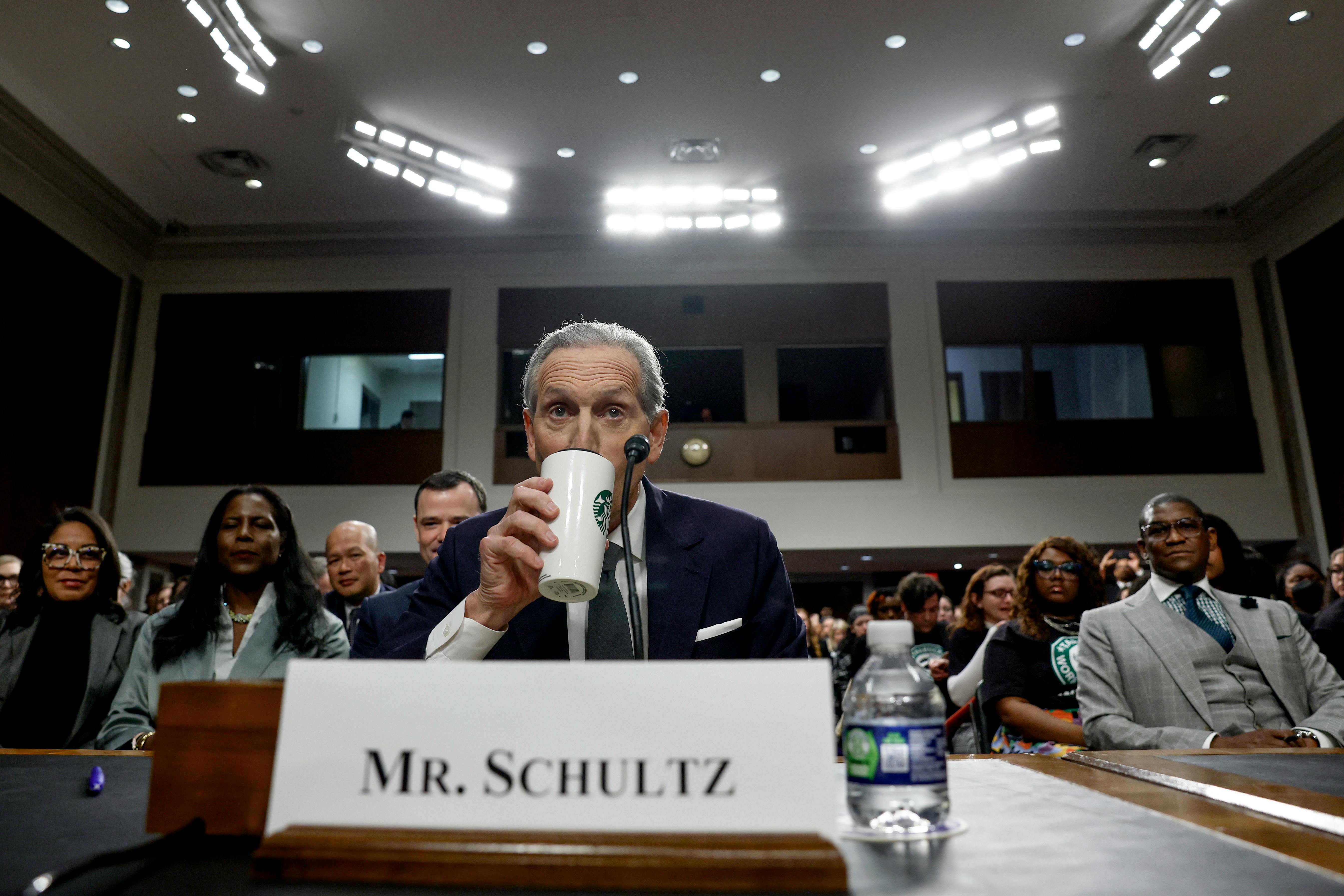 Starbucks founder Howard Schultz on Capitol Hill 